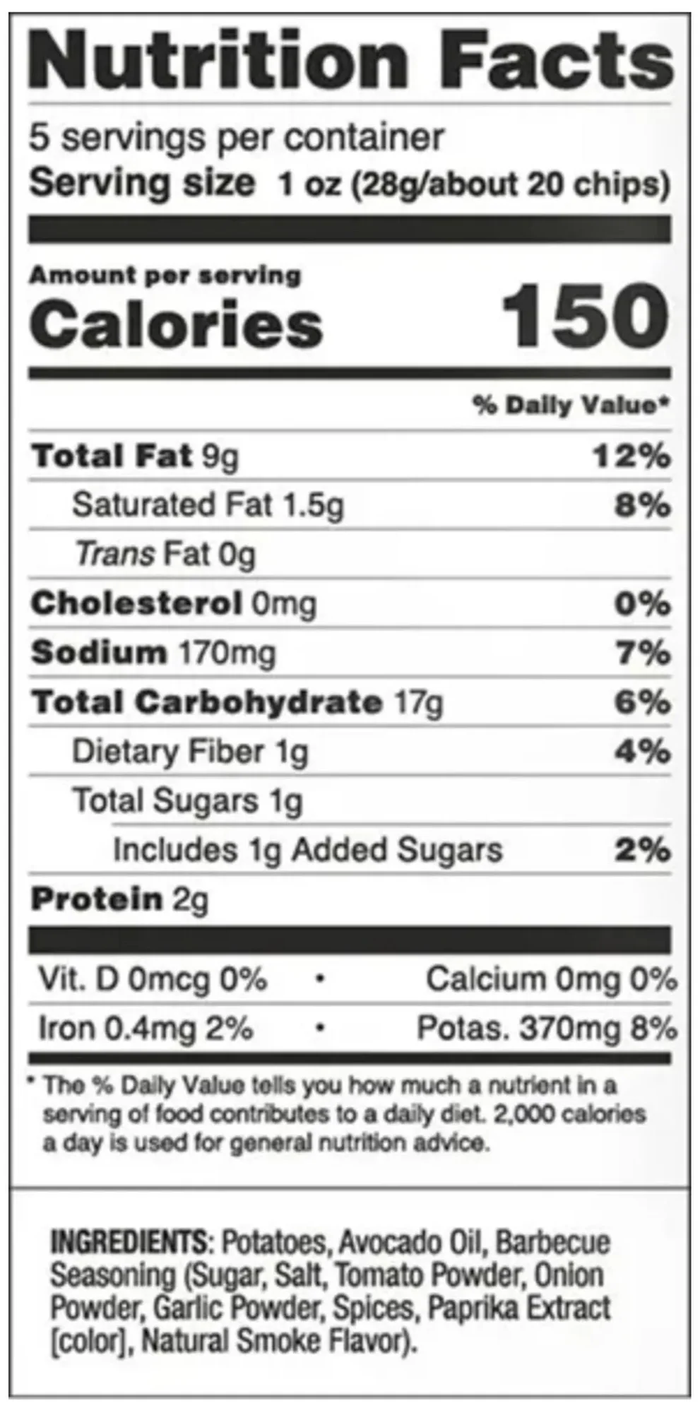 Barbecue Kettle Style Avocado Oil Potato Chips - Image 3