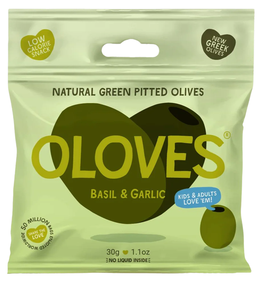 Basil & Garlic Pitted Green Olives (10 Pack)