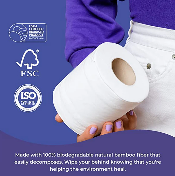 Bamboo Toilet Paper 4 Mega Rolls - Image 2
