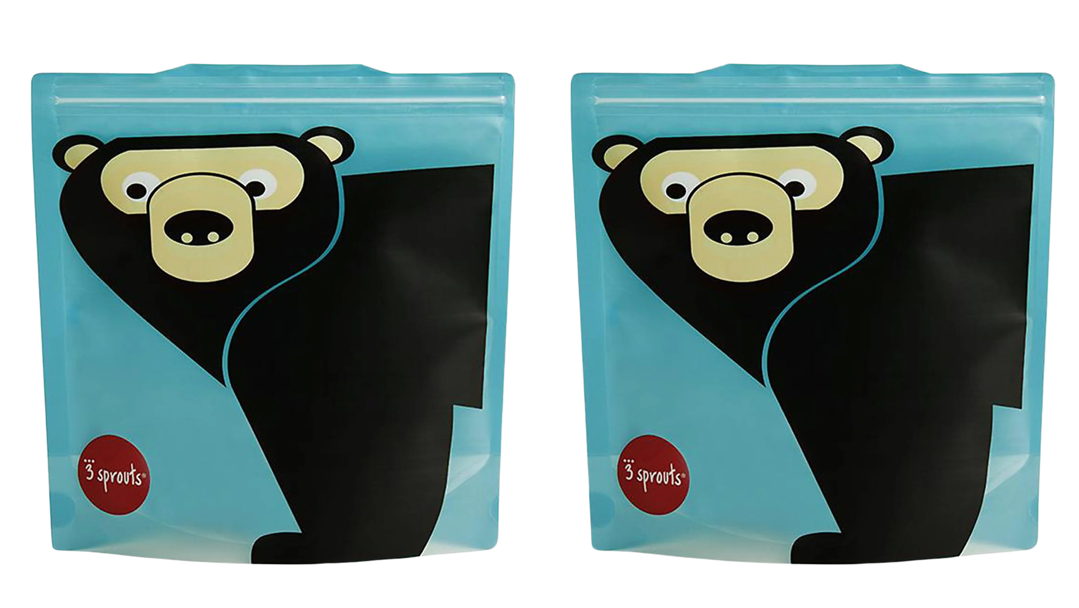 Bear Reusable Snack Bag - Teal (Set of 2)