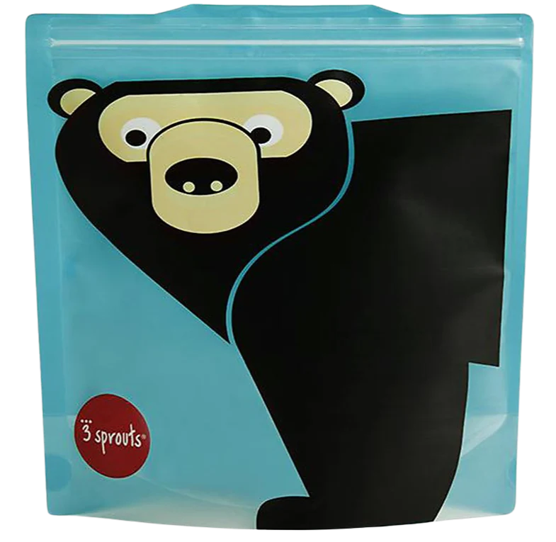 Bear Reusable Snack Bag - Teal (Set of 2) - Image 2