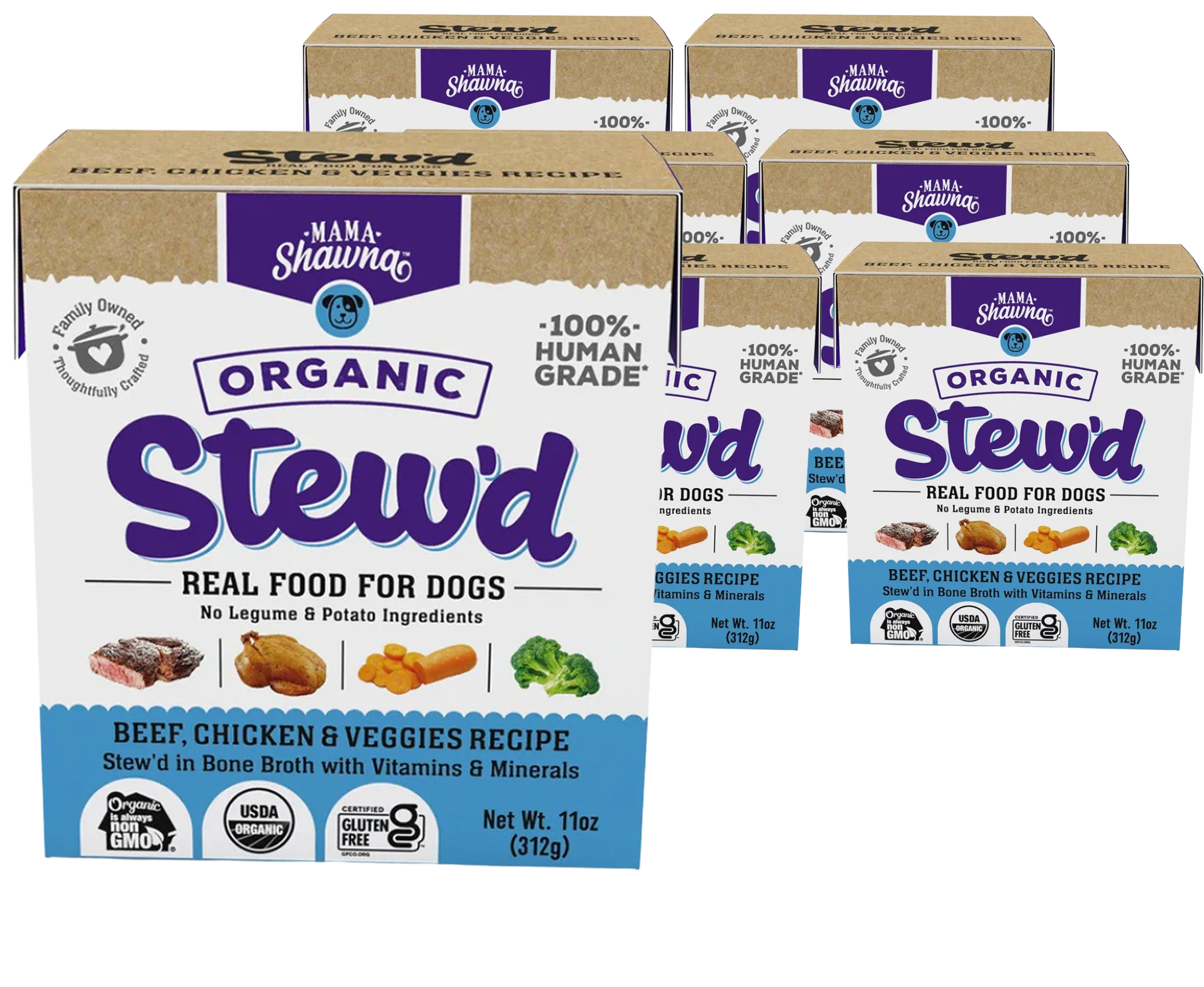Beef, Chicken & Veggie Dog Food (6 Pack)