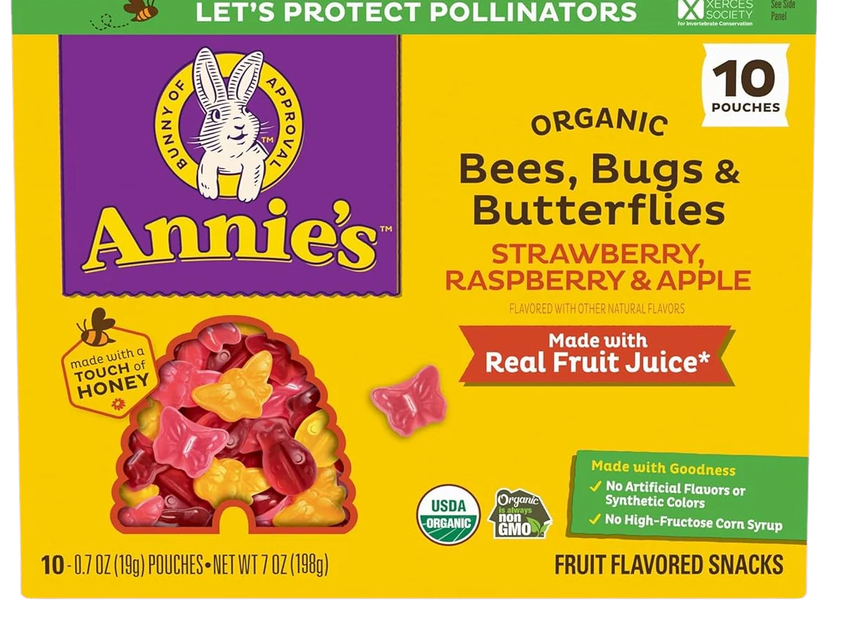 Bees, Bugs & Butterflies Strawberry, Raspberry & Apple Fruit Snacks