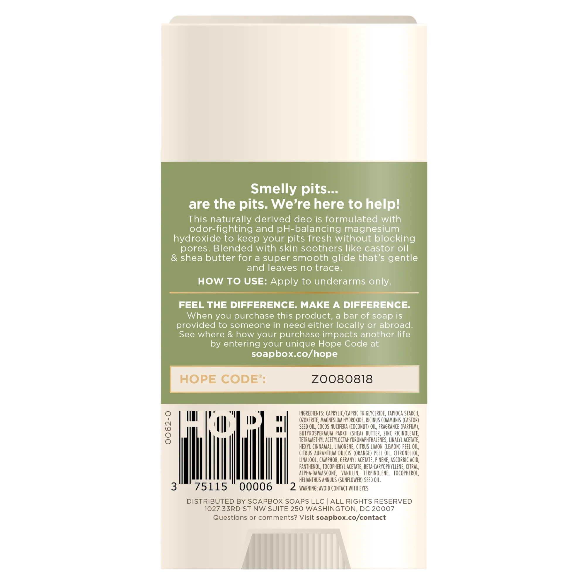 Bergamot & Citrus Aluminum Free Deodorant - Image 2
