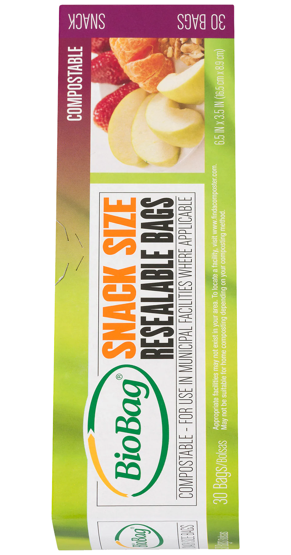 Compostable Resealable Snack Bags (30 Ct)