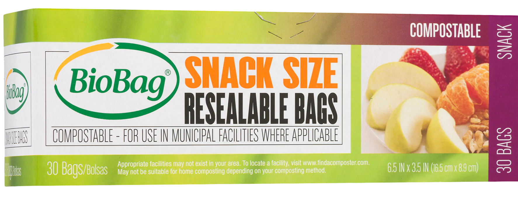 Compostable Resealable Snack Bags (30 Ct) - Image 2