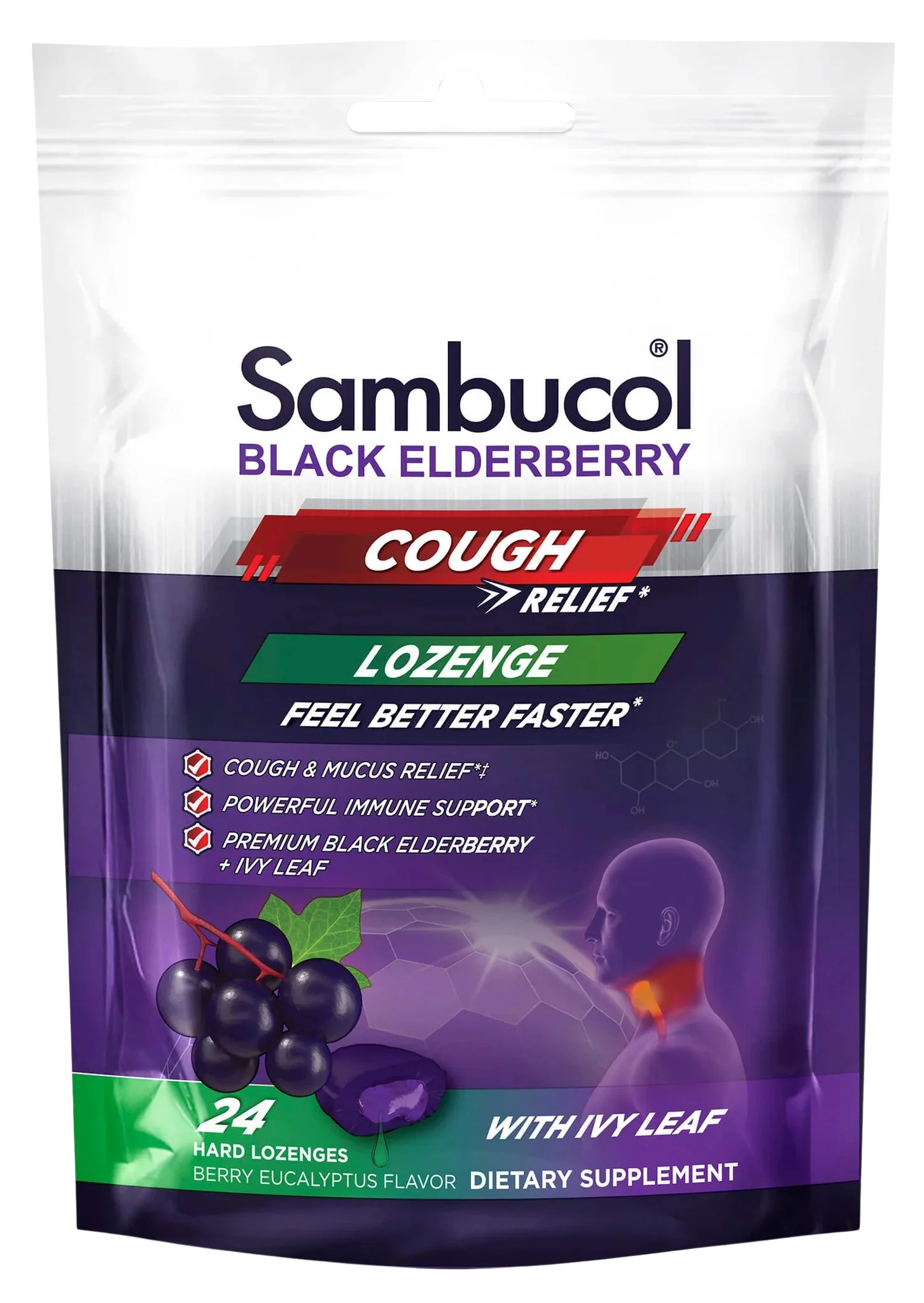 Black Elderberry Cough Relief Lozenge (24 CT)