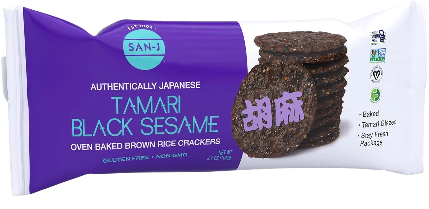Black Sesame Oven Baked Brown Rice Crackers