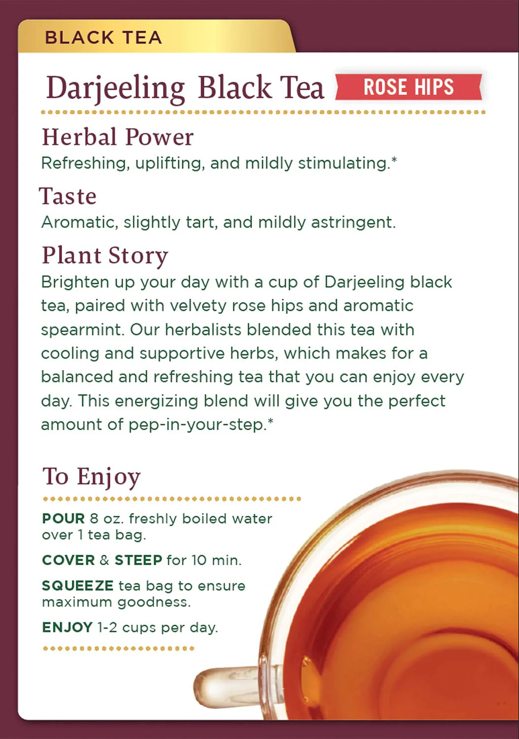 Black Tea Darjeeling Rose Hips 16 Ct - Image 2