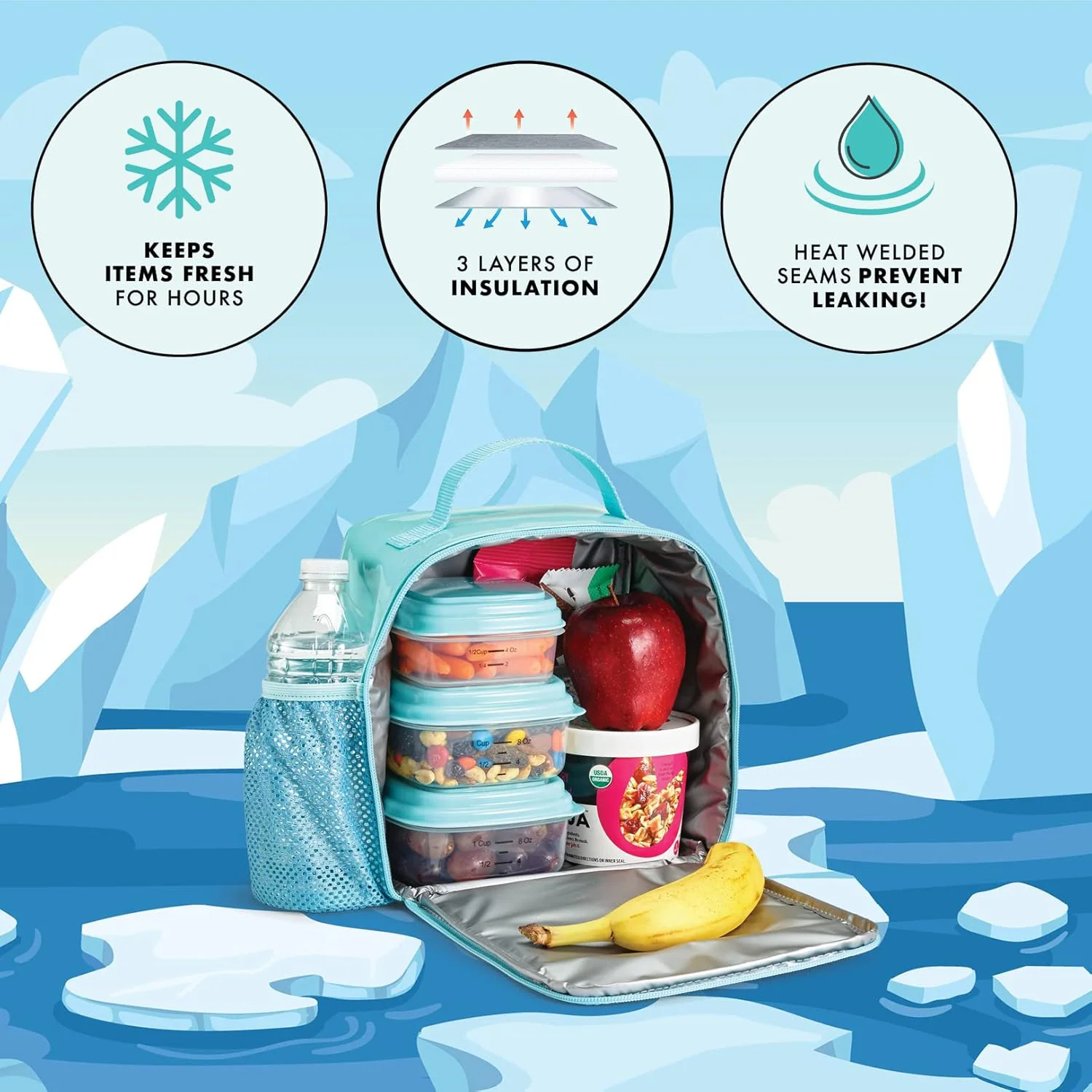 Blake DIY Insulated Lunch Bag - Teal - Image 3