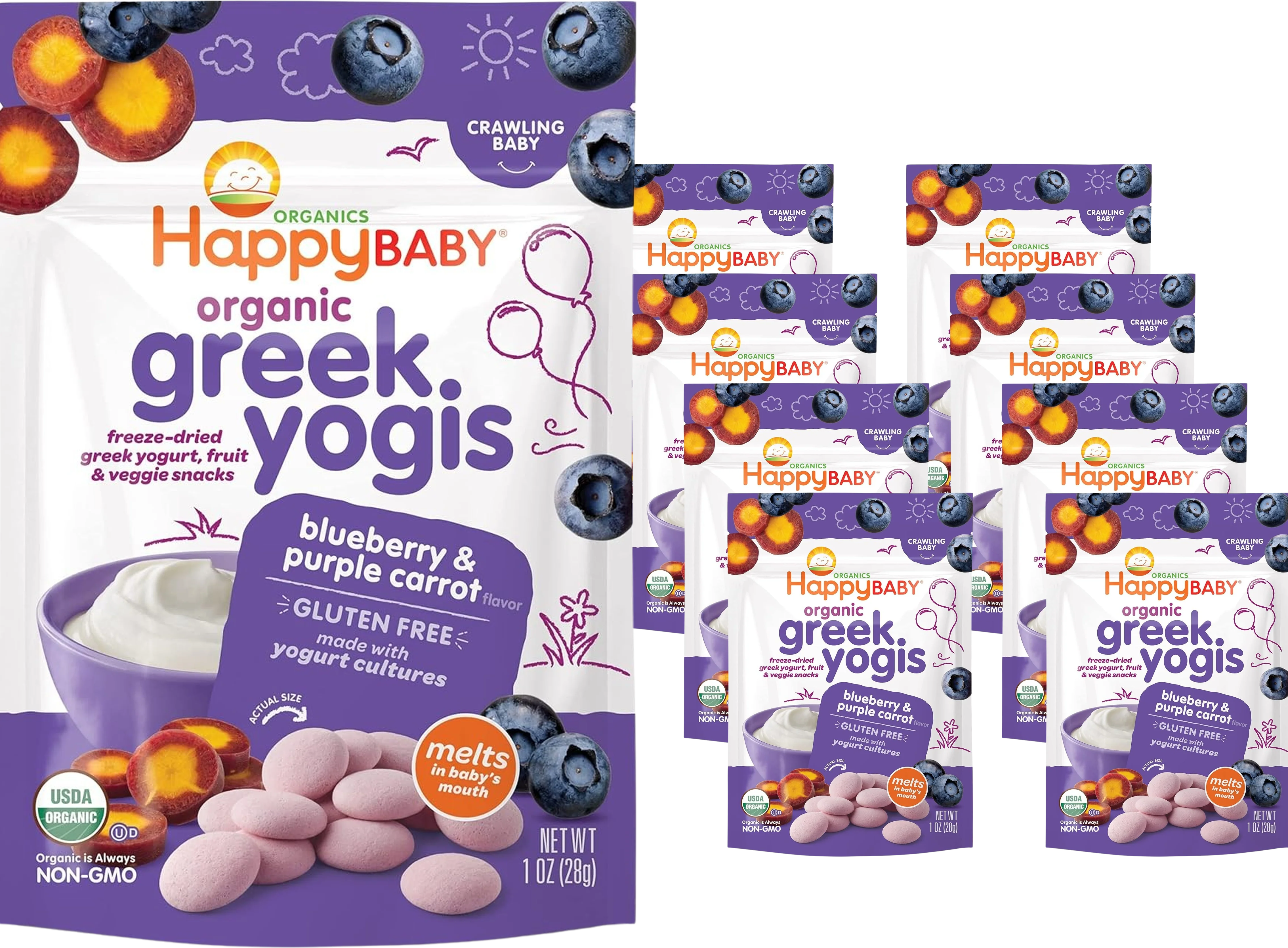 Blueberry & Purple Carrot Greek Yogis (8 Pack)