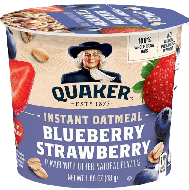 Blueberry Strawberry Instant Oatmeal Cups (12 Pack) - Image 2