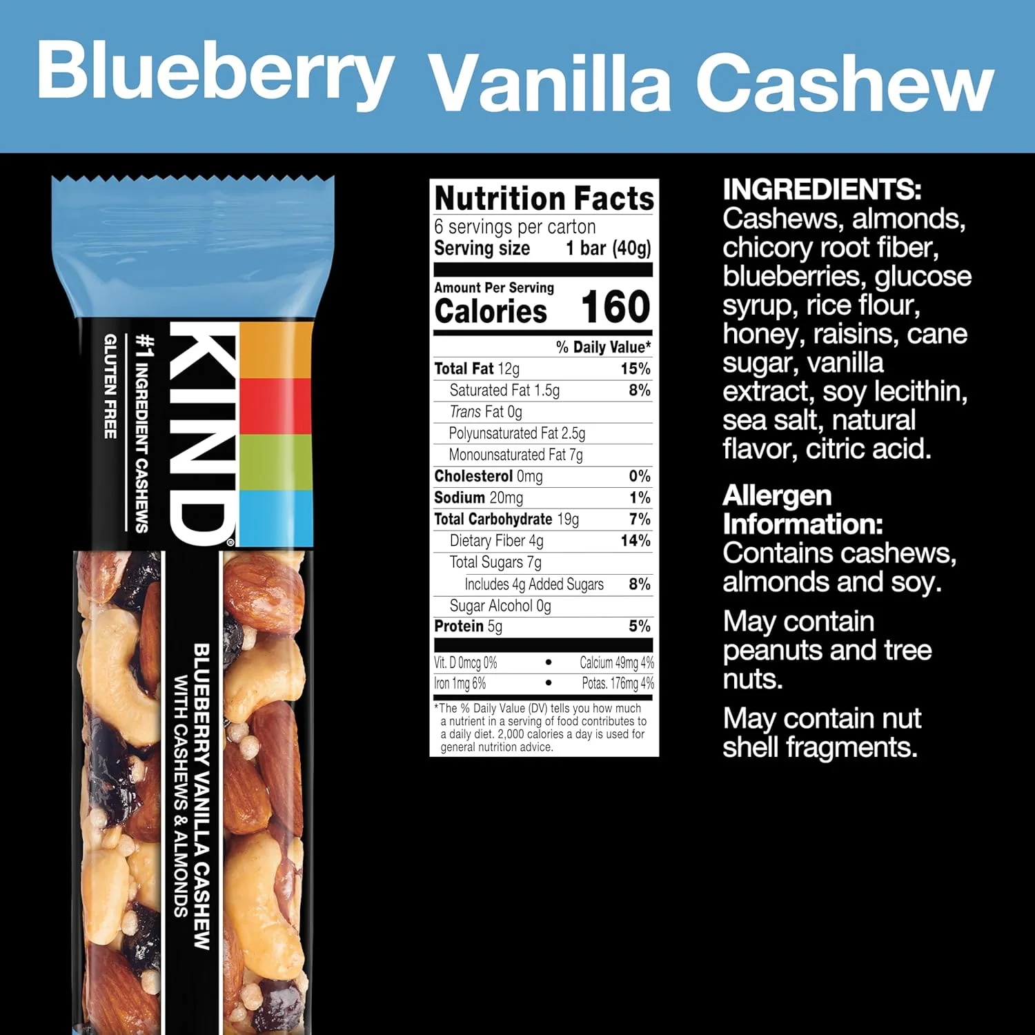 Blueberry Vanilla Cashew Bars (12 CT) - Image 2