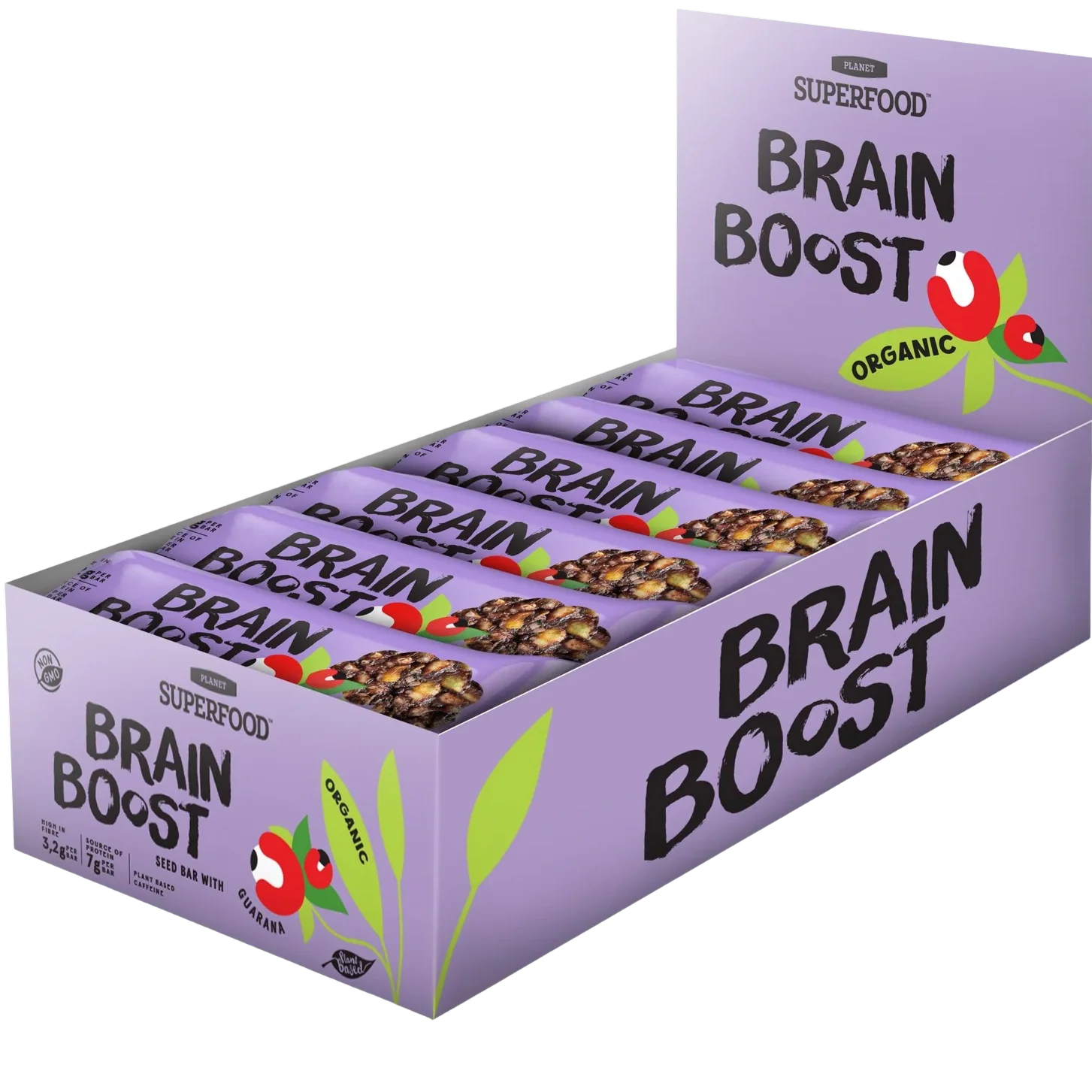 Brain Boost Organic Seed Bar with Guarana (24 CT)