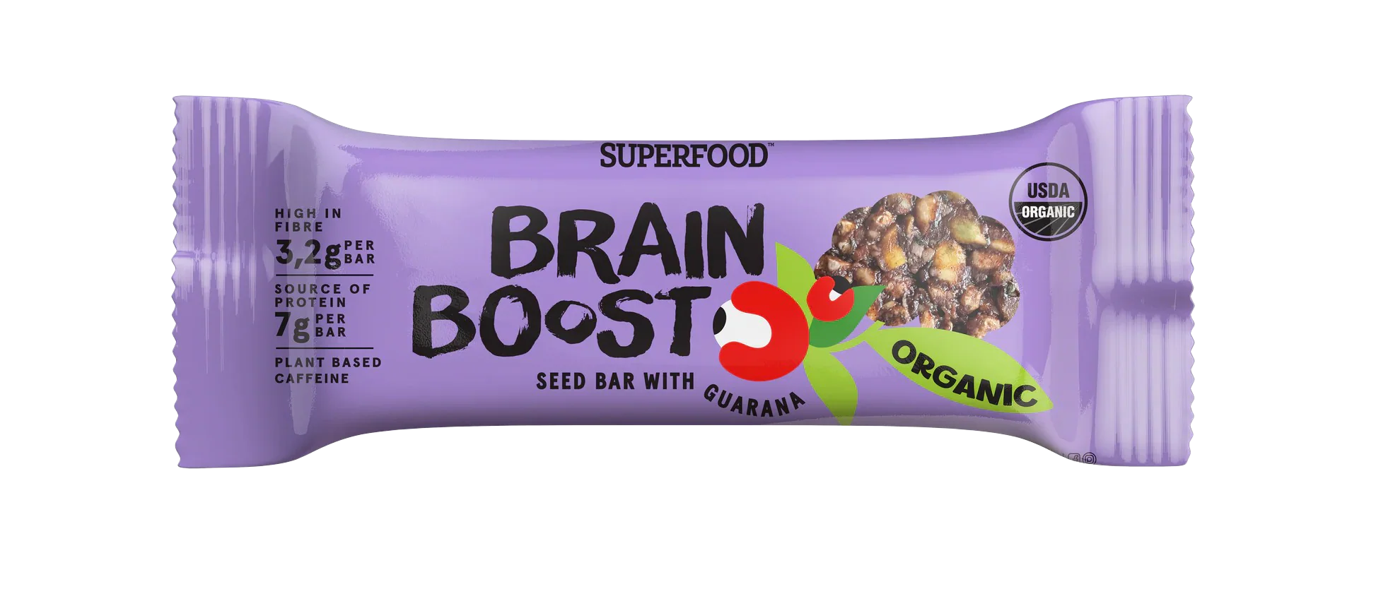 Brain Boost Organic Seed Bar with Guarana (24 CT) - Image 2