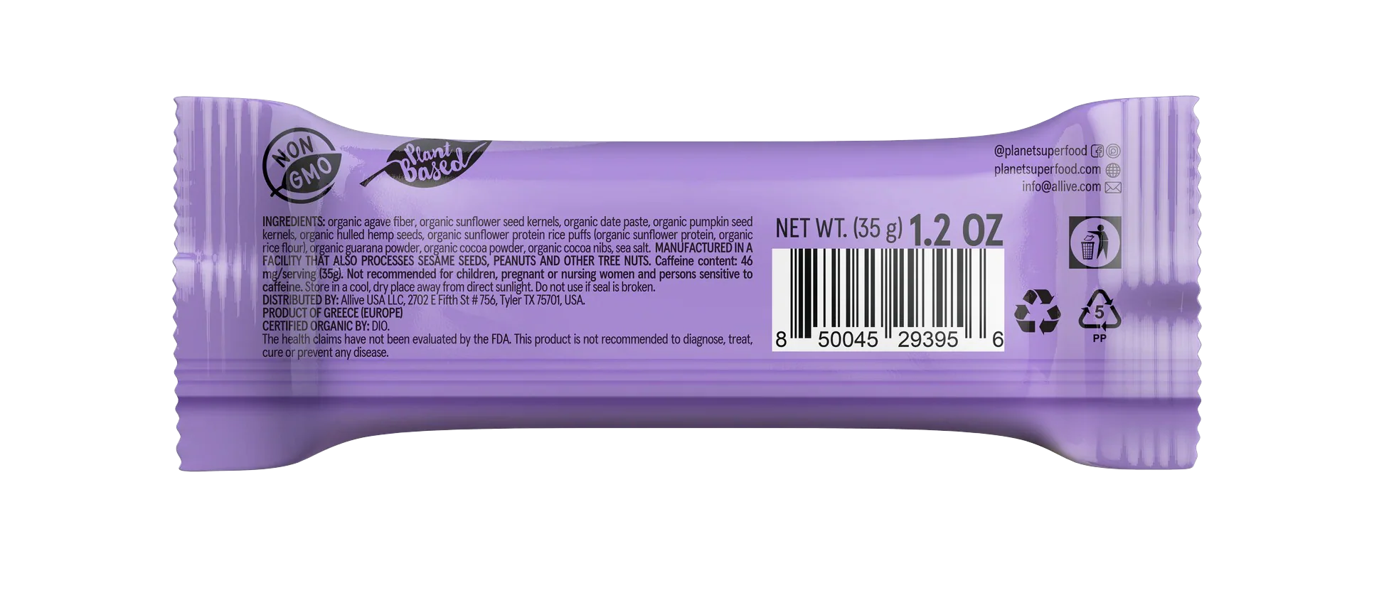 Brain Boost Organic Seed Bar with Guarana (24 CT) - Image 3