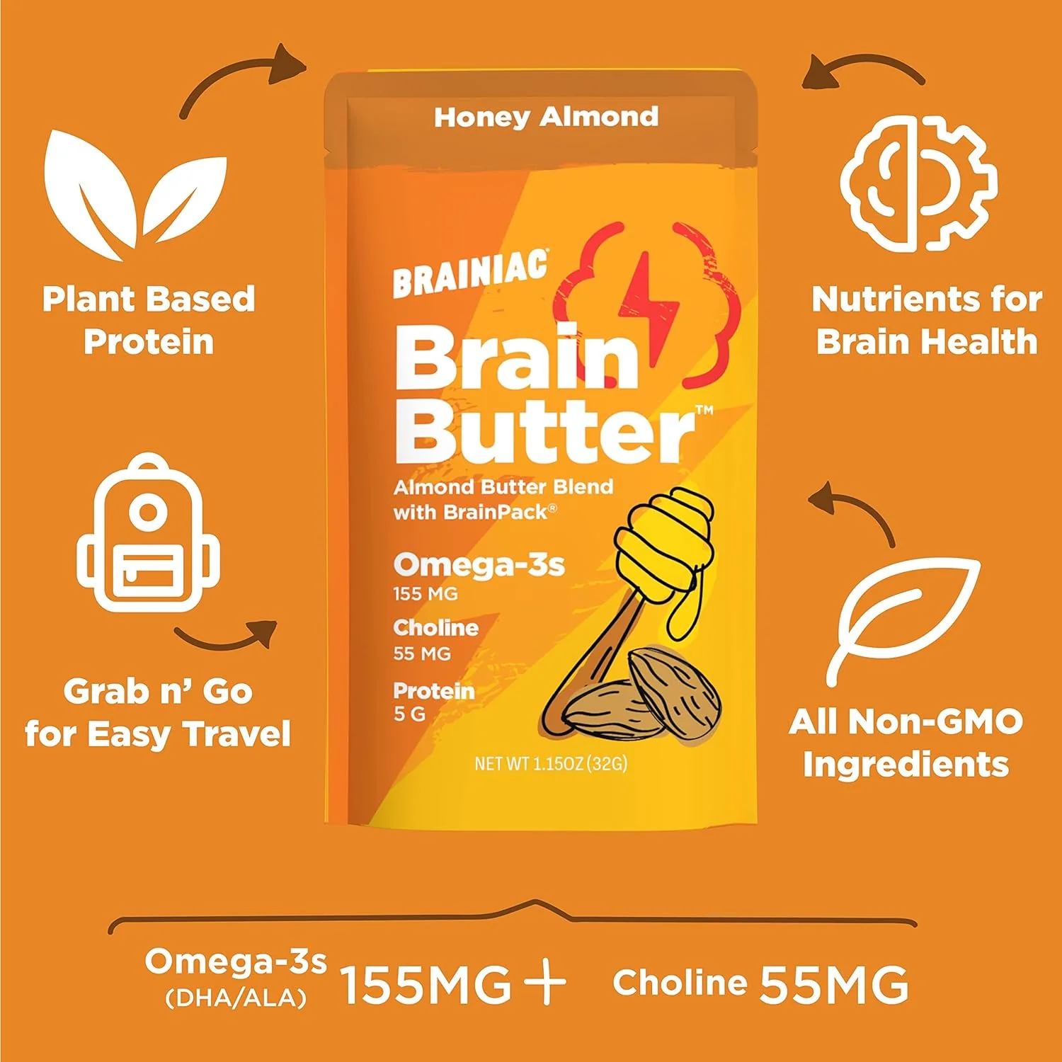 Brain Butter- Almond Honey (10 Pack) - Image 3