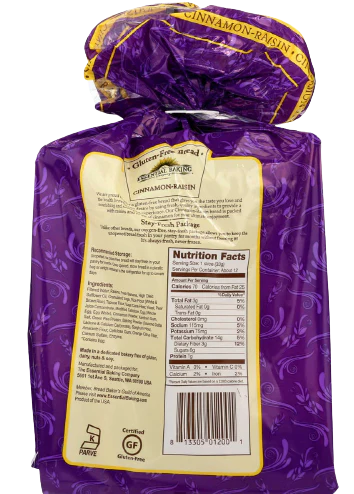 Bread Cinnamon Raisin Sliced Gf - Image 2