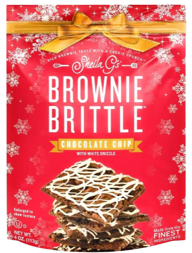 Chocolate Chip with Snowflake Drizzle Brownie Brittle