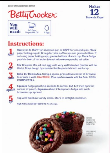 Brownie Cups Baking Mix - Rainbow Fudge - Image 2