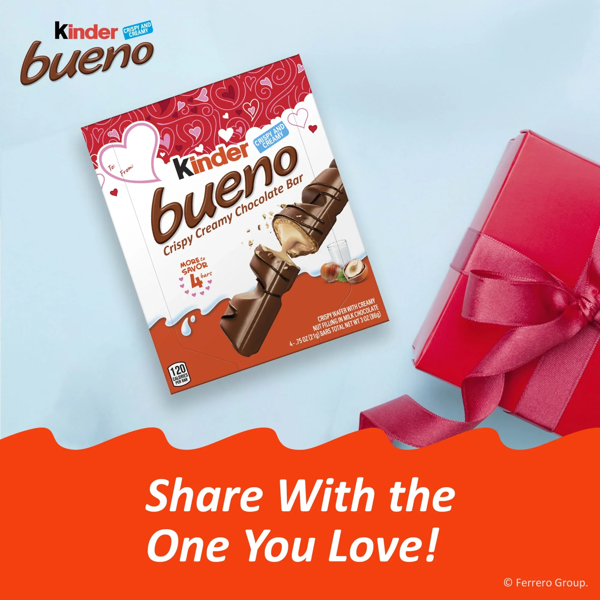 Bueno Crispy Creamy Chocolate Bars - Valentine's (4 CT) - Image 2