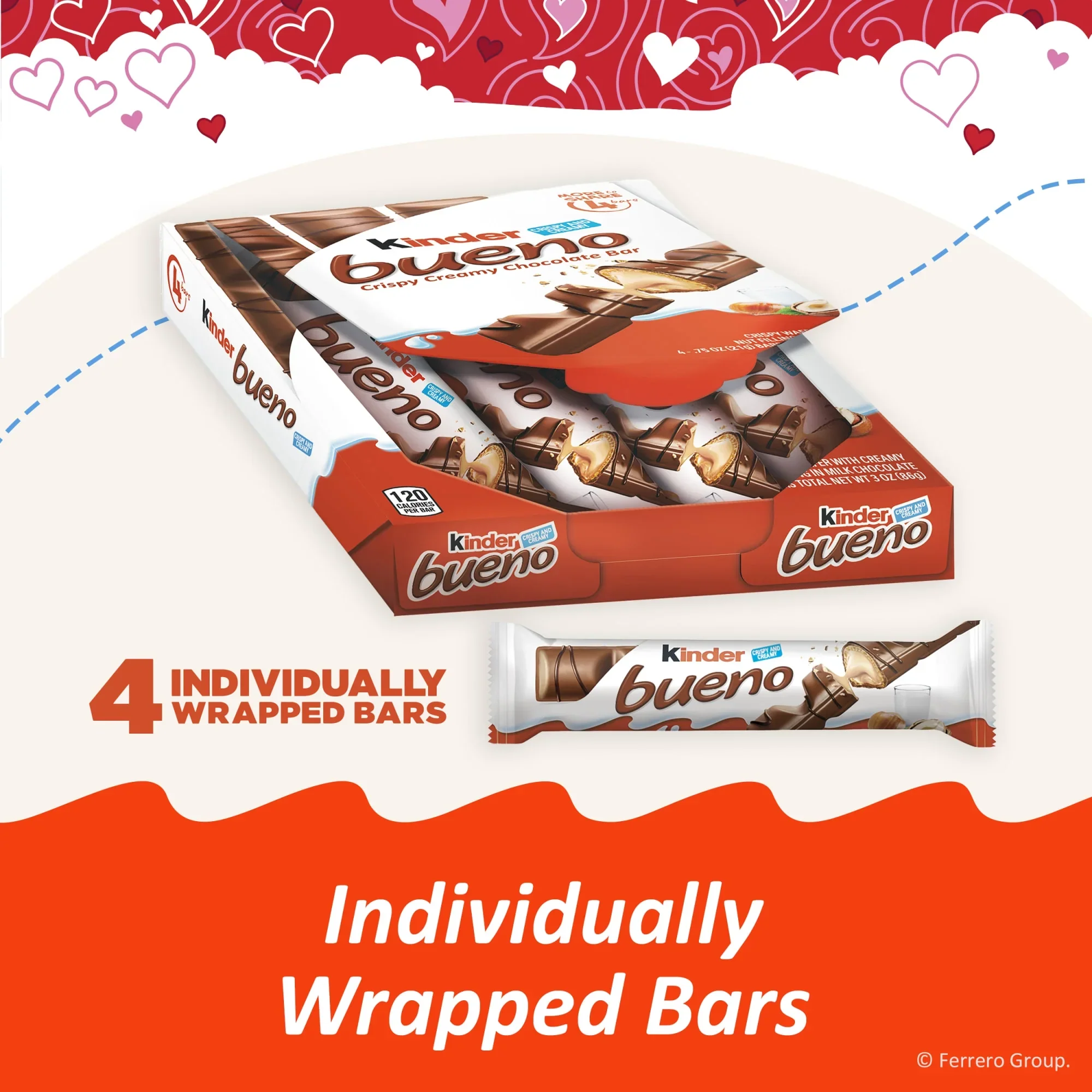 Bueno Crispy Creamy Chocolate Bars - Valentine's (4 CT) - Image 5
