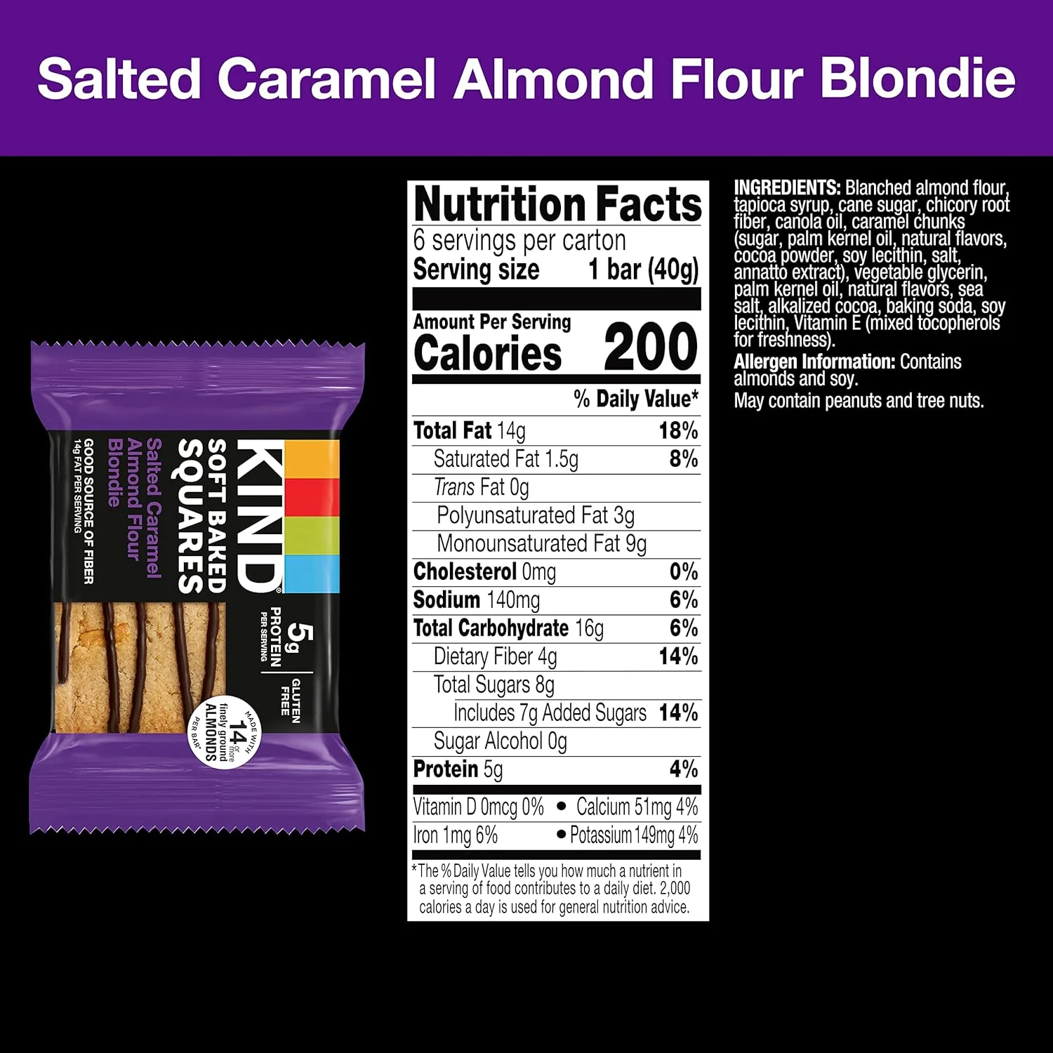 Salted Caramel Almond Flour Blondie (6 CT) - Image 3