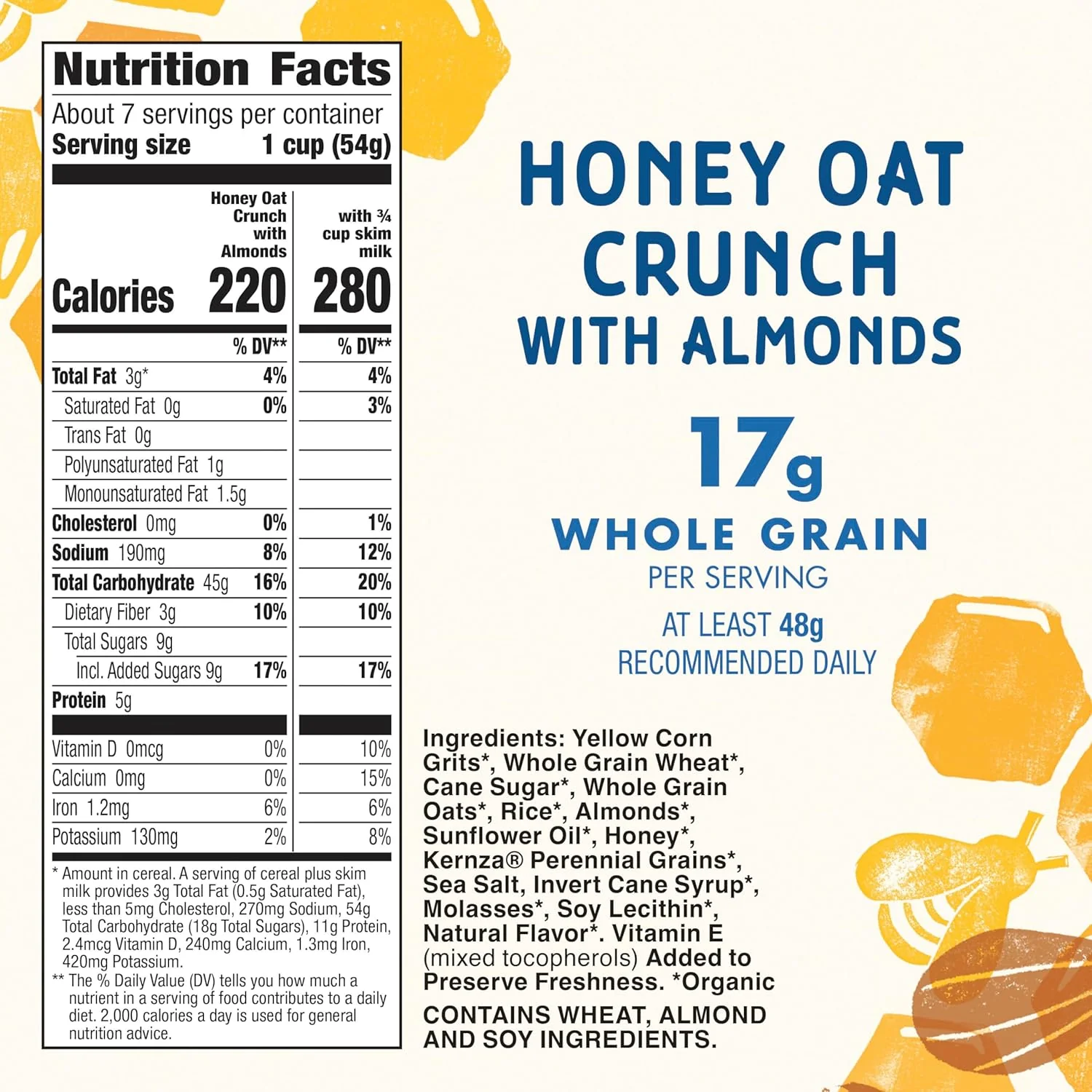 Cascadian Farm Organic Honey Oat Crunch Cereal With Almonds - Image 2
