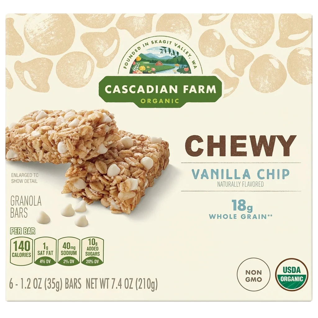 Organic Chewy Vanilla Chip Granola Bars (6 CT)