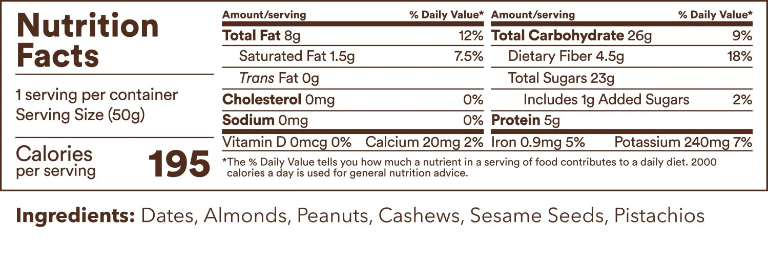Cashew Almond Pistachio Date Energy Bar (6 Pack) - Image 5