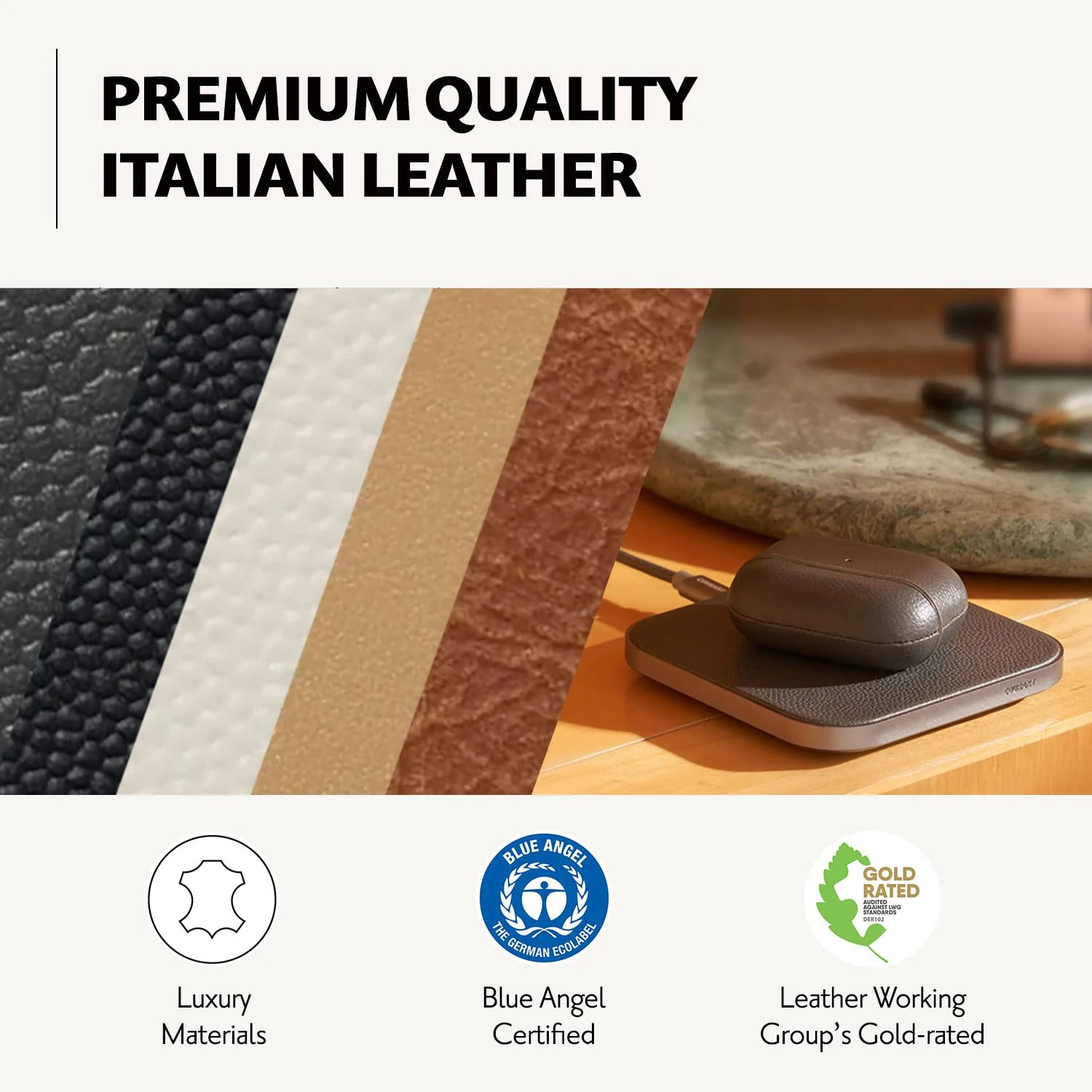 CATCH 1 Single-Device Charging Pad Leather - Ash - Image 2