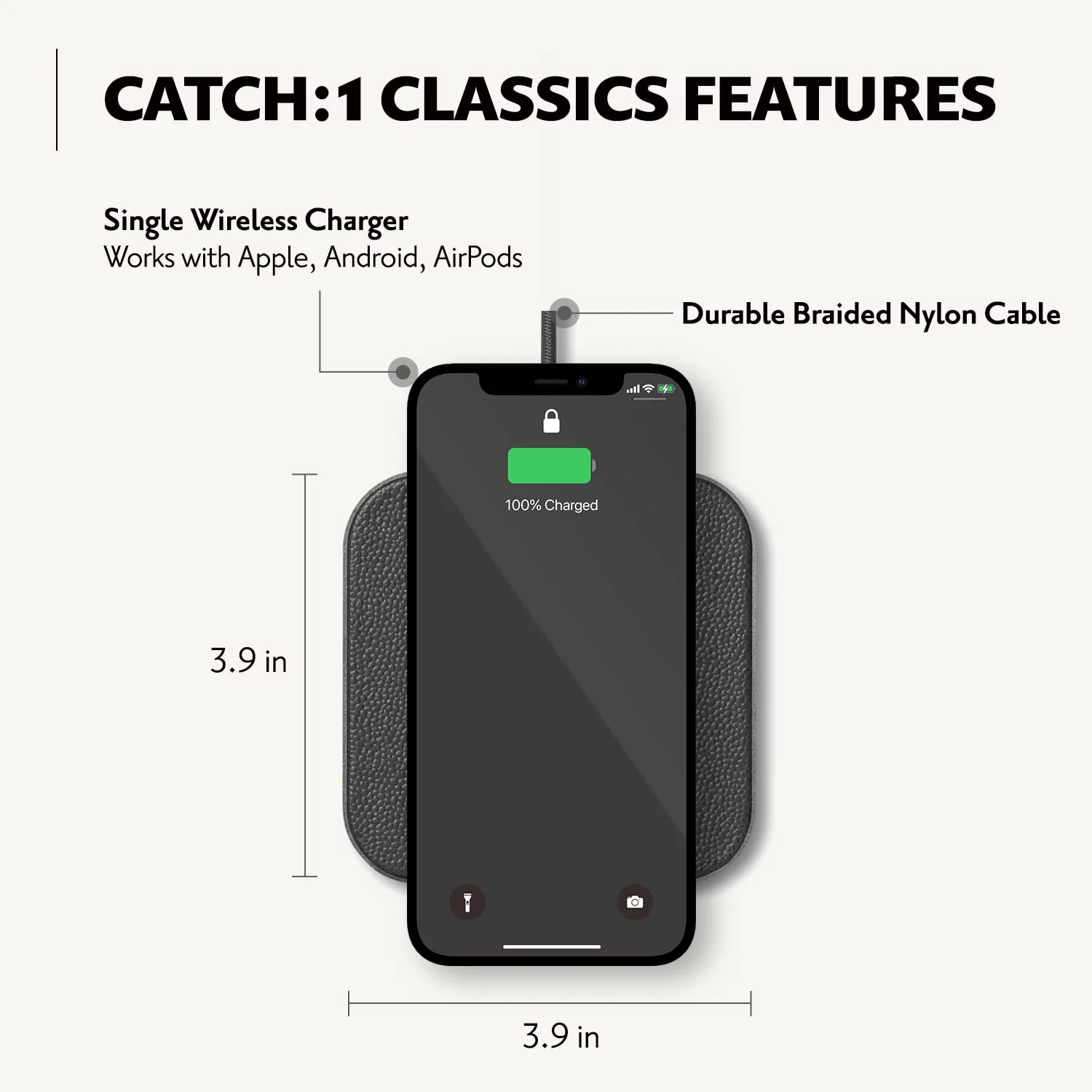 CATCH 1 Single-Device Charging Pad Leather - Ash - Image 4