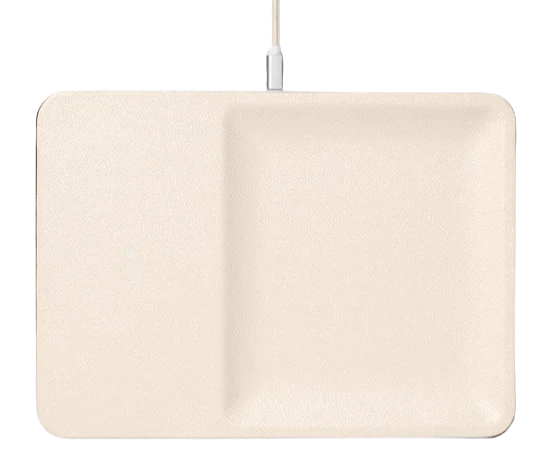 CATCH 3 Single-Device Charging Tray Leather - Bone