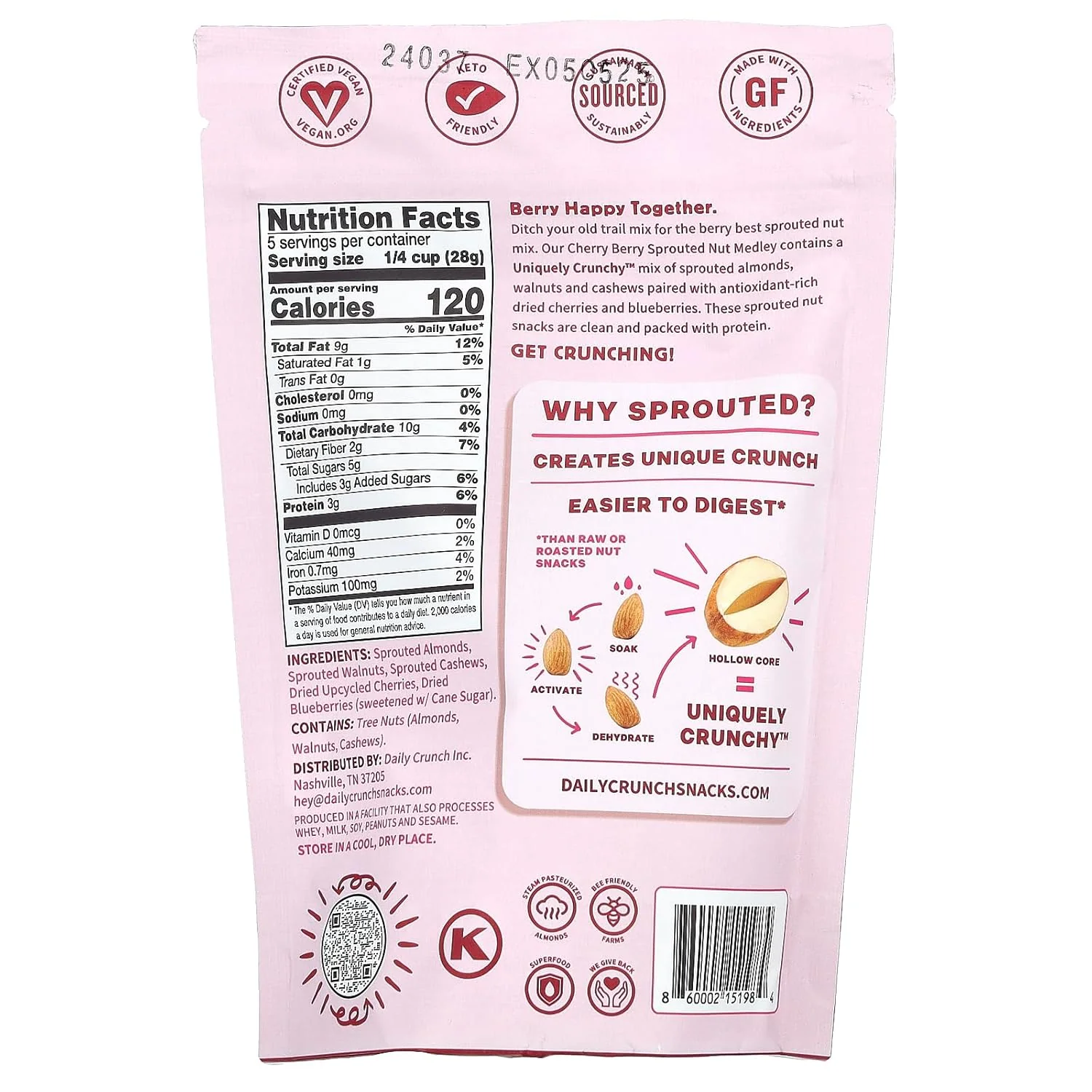 Cherry Berry Sprouted Almond Medley - Image 2