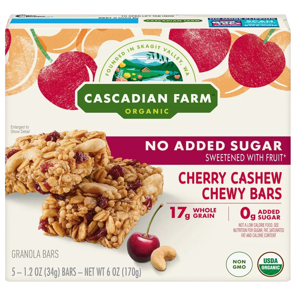 Cherry Cashew Chewy Granola Bars - No Added Sugar (5CT)