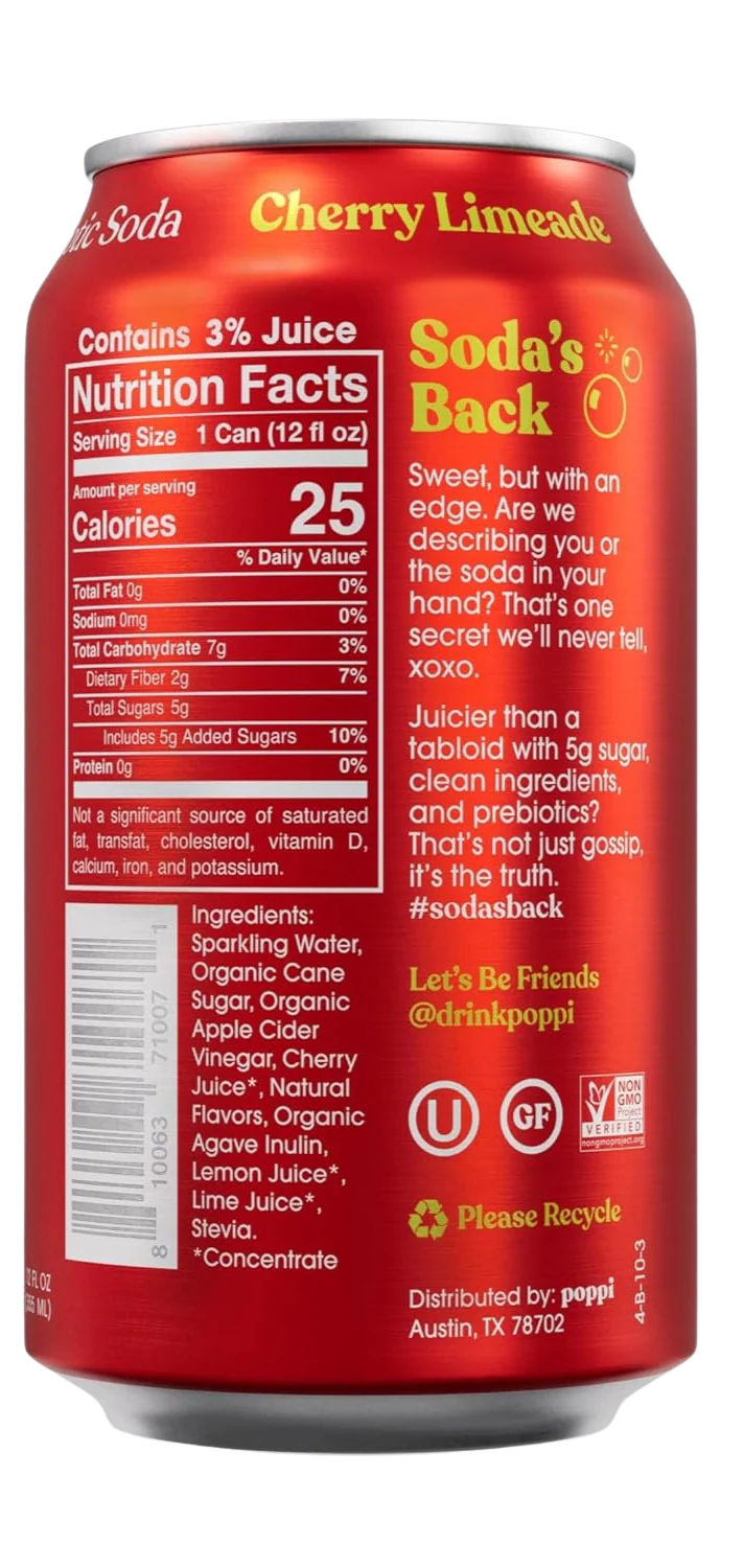 Cherry Limeade Prebiotic Soda (12 Pack) - Image 4