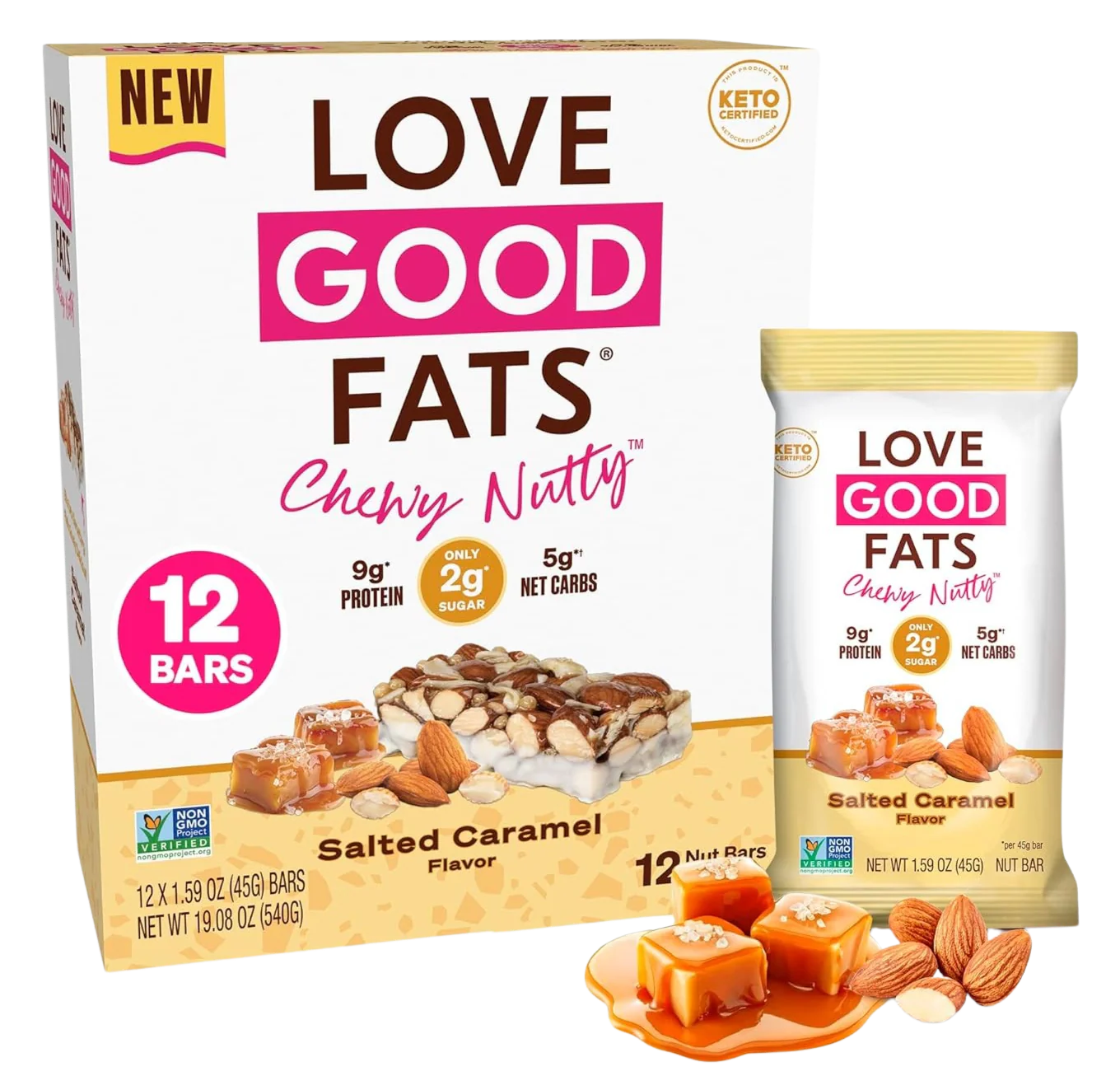 Chewy Nutty Salted Caramel Bar (12 Pack)