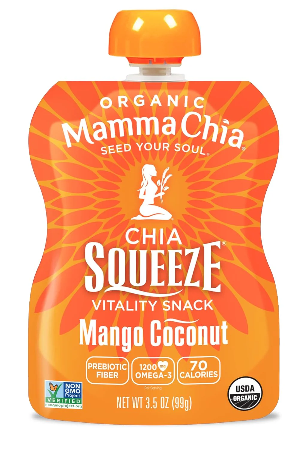 Chia Squeeze Vitality Snack - Mango Coconut (8 Pack) - Image 2