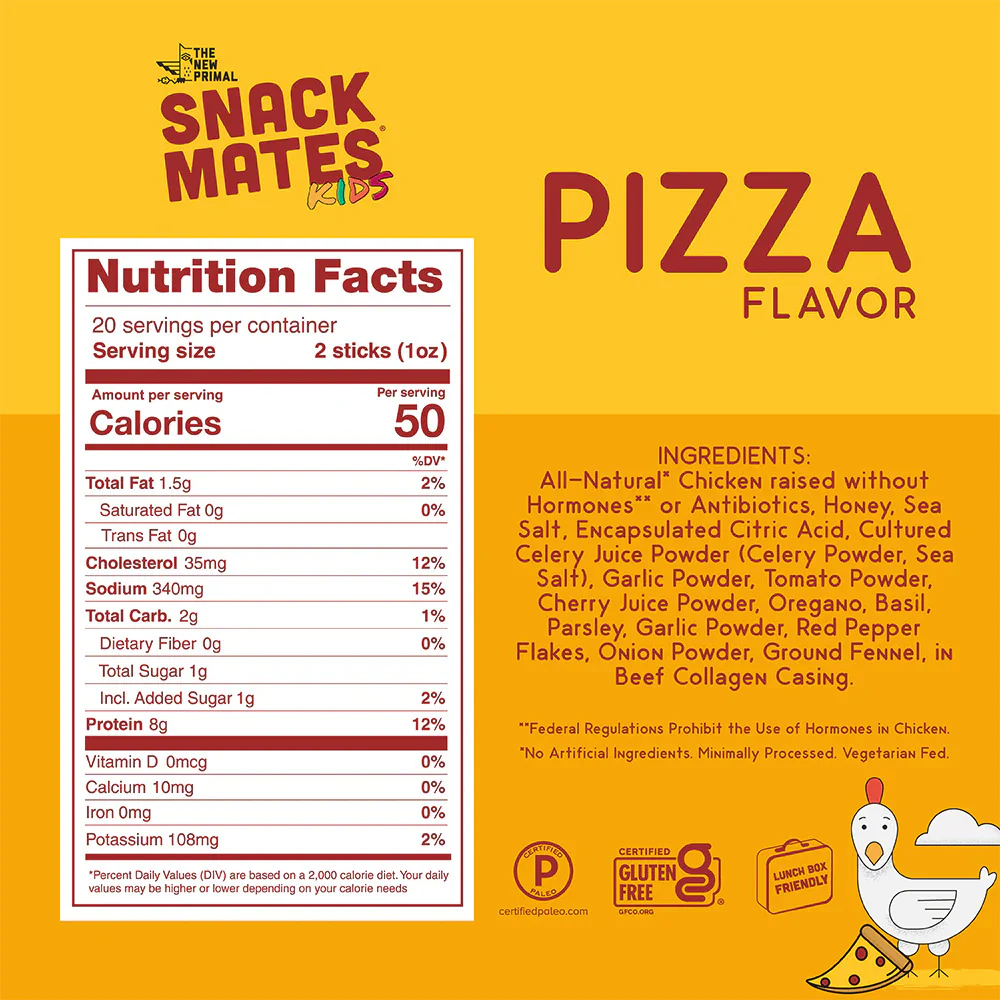 Chicken Pizza Snack Mates Sticks (8 Pack) - Image 2