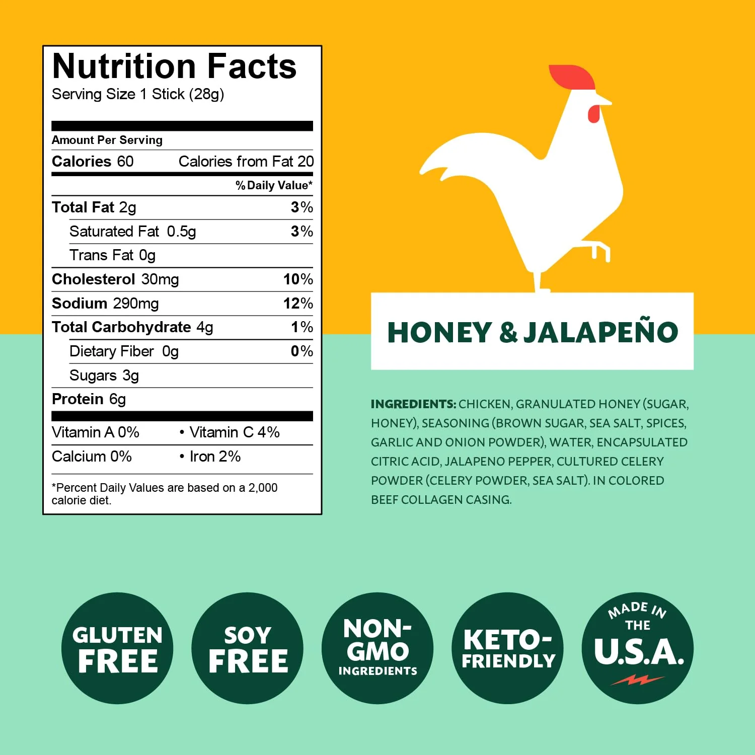 Chicken Snack Sticks - Honey and Jalapeno (12 Pack) - Image 3