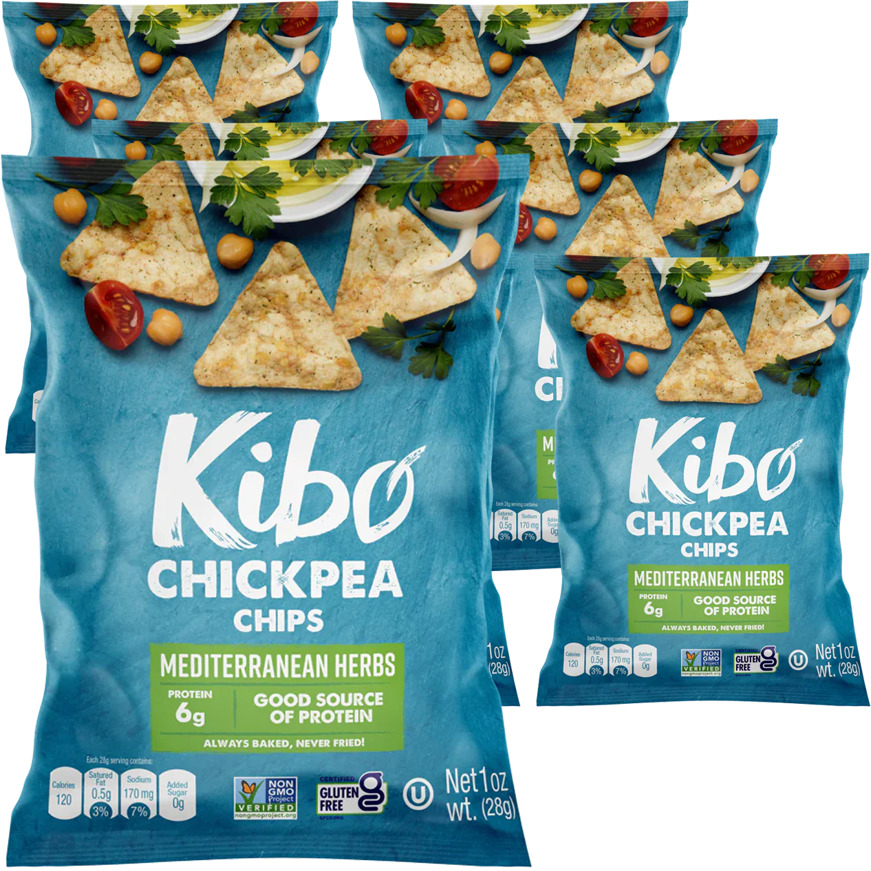 Chickpea Chips with Mediterranean Herbs (6 Pack)