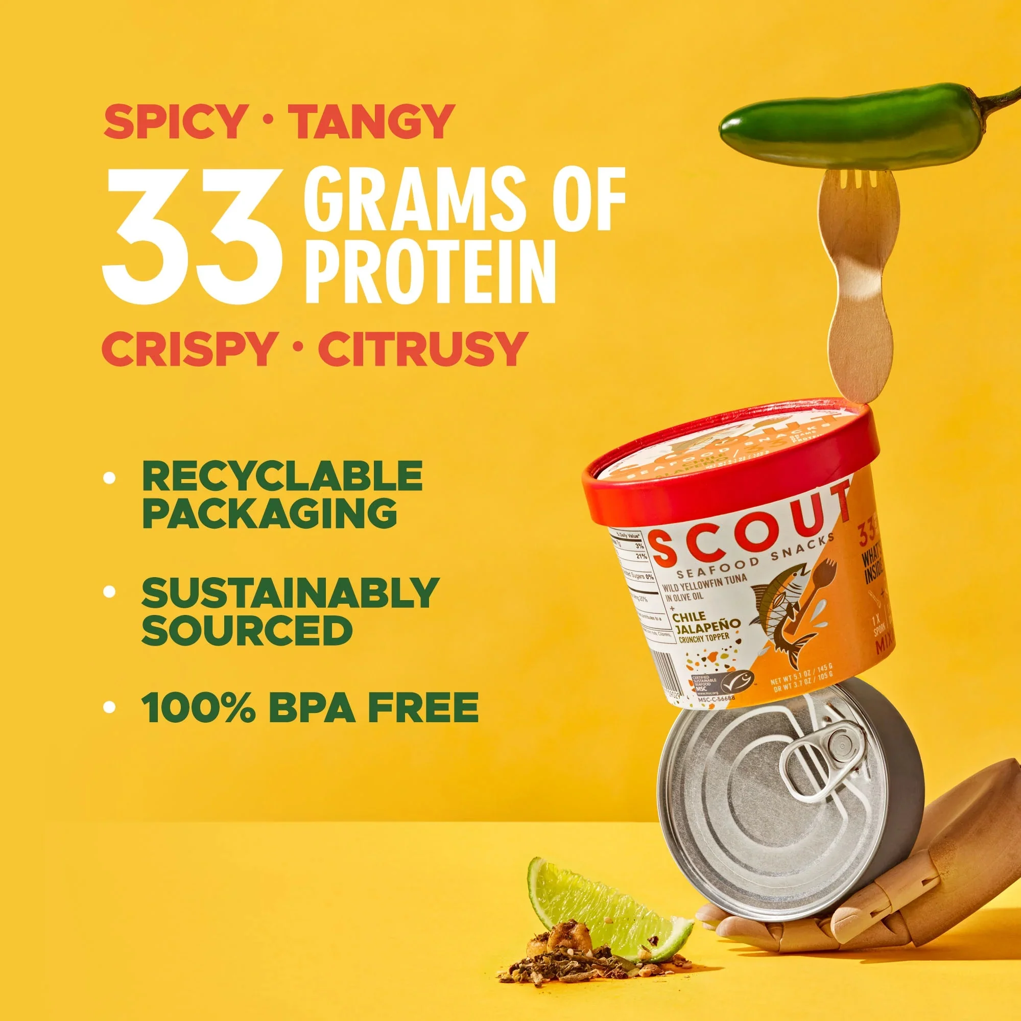 Chile Jalapeno Crunchy Topper Seafood Snack (6 Pack) - Image 2
