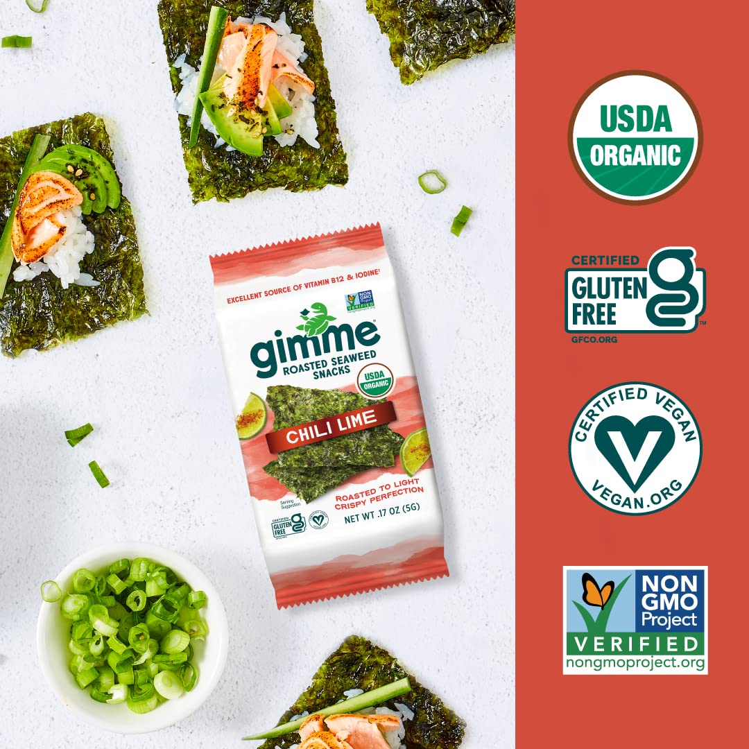 Chili Lime Roasted Seaweed Snacks (6 Pack) - Image 2