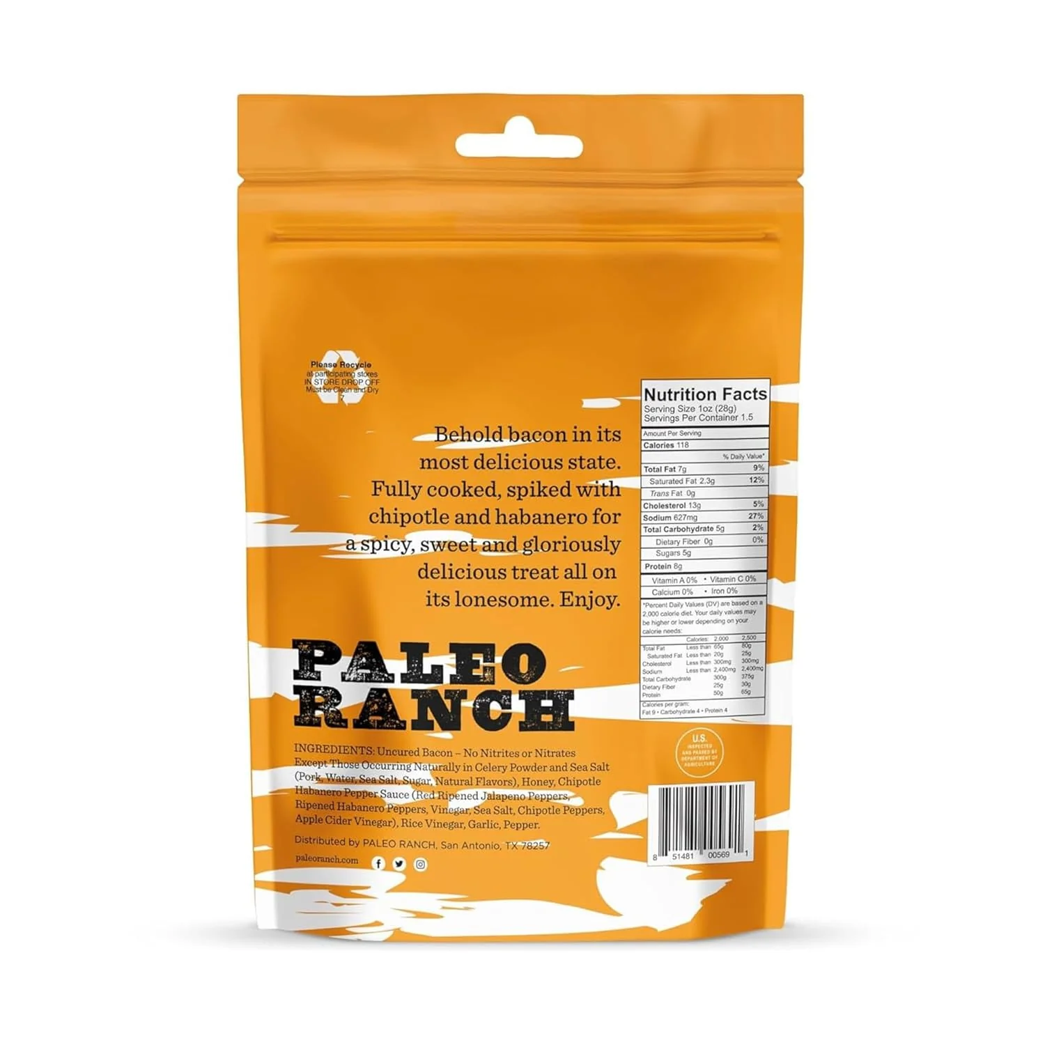 Chipotle Habanero Pork Bacon Jerky (8 Pack) - Image 3