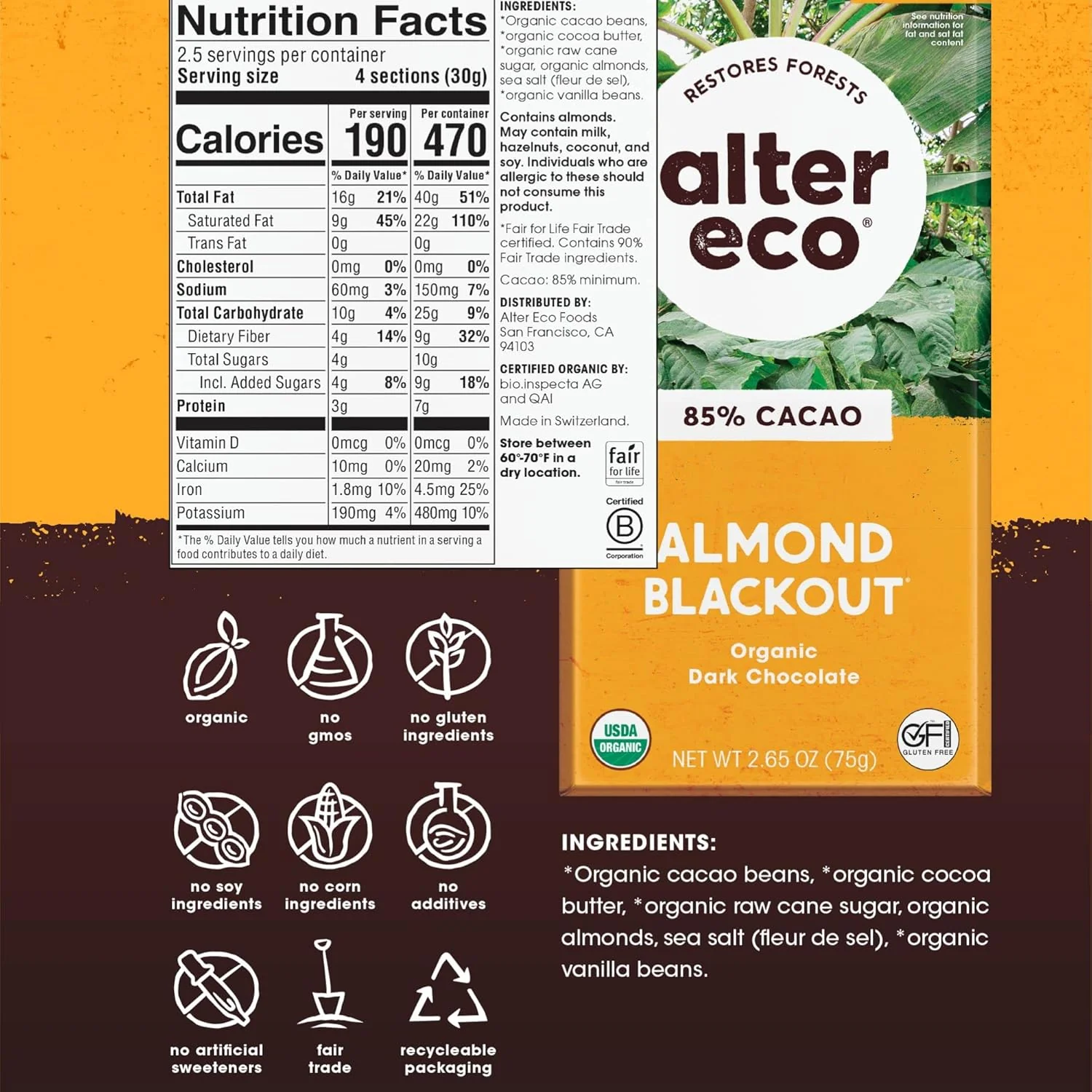 Chocolate Almond Blackout Bar - Image 4