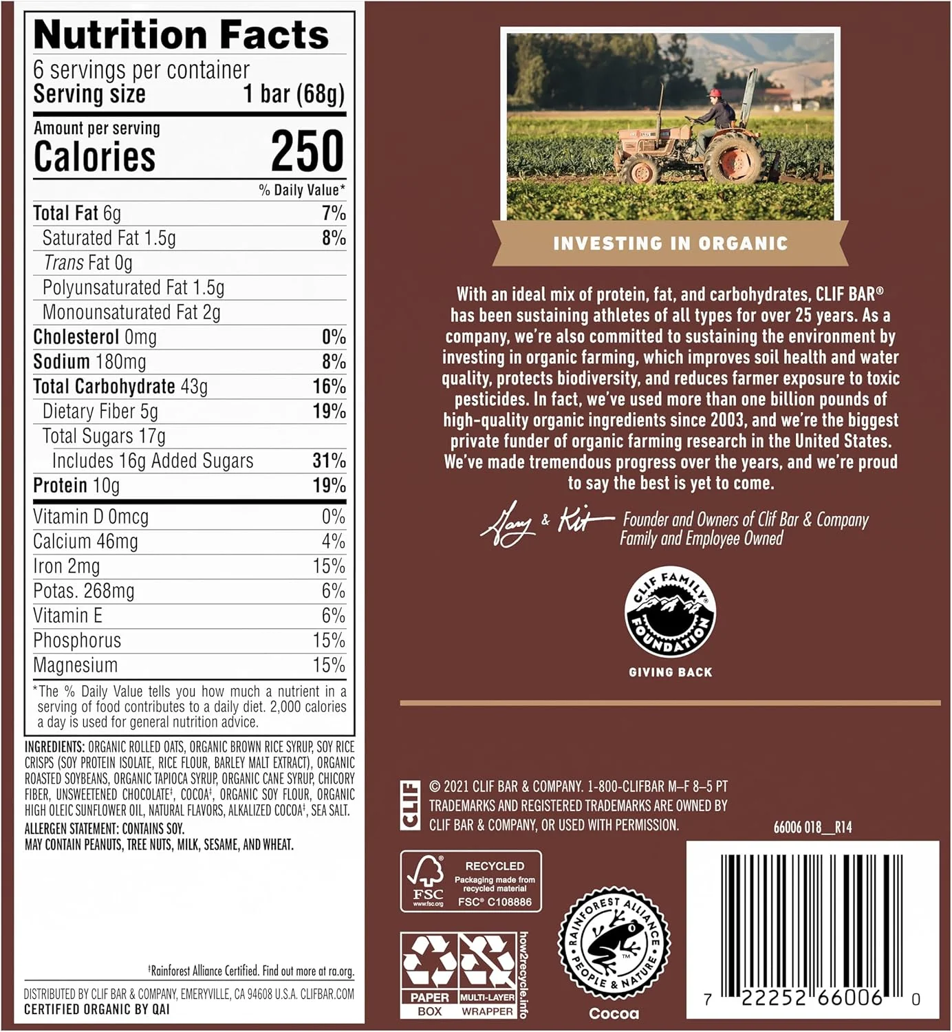Chocolate Brownie Flavor Energy Bars (6 CT) - Image 6