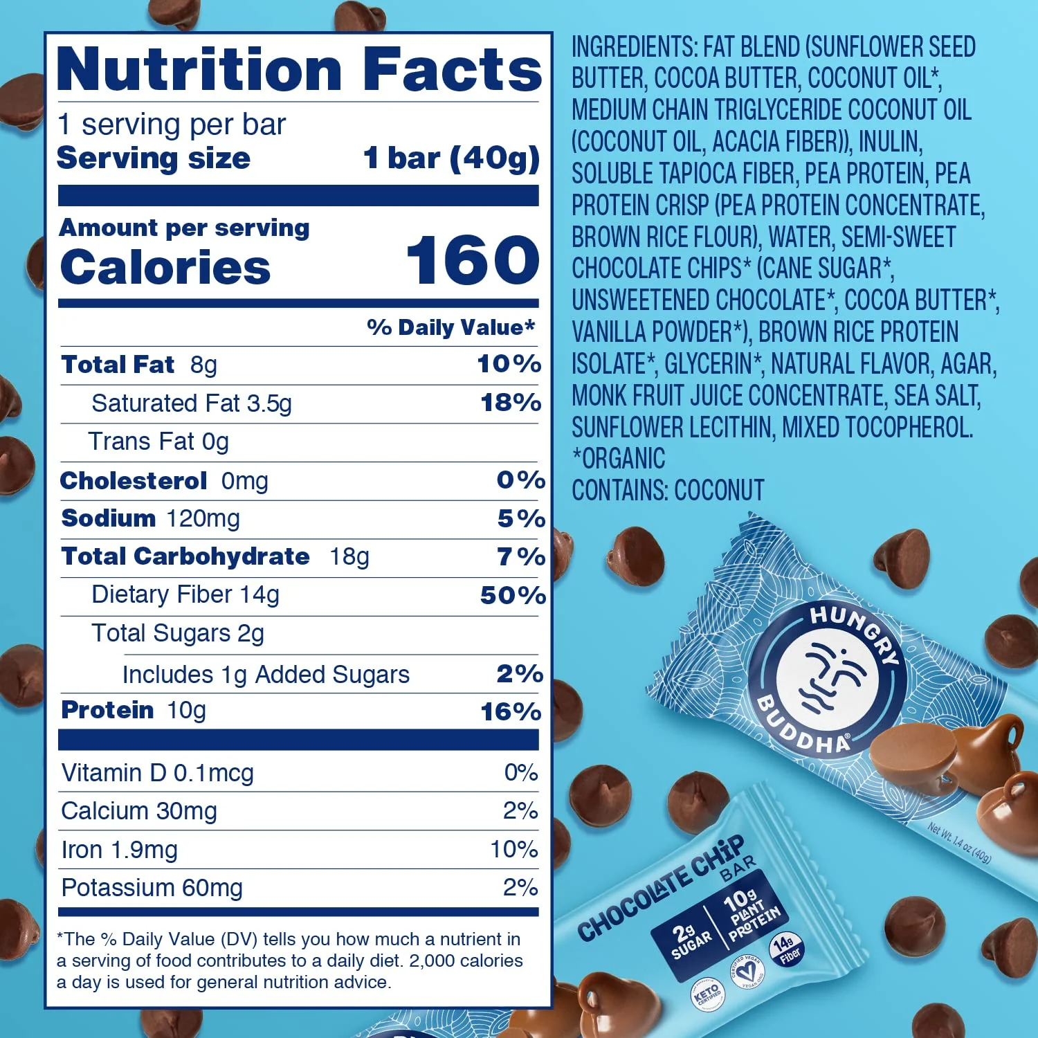 Chocolate Chip Keto Bar (12 Pack) - Image 2