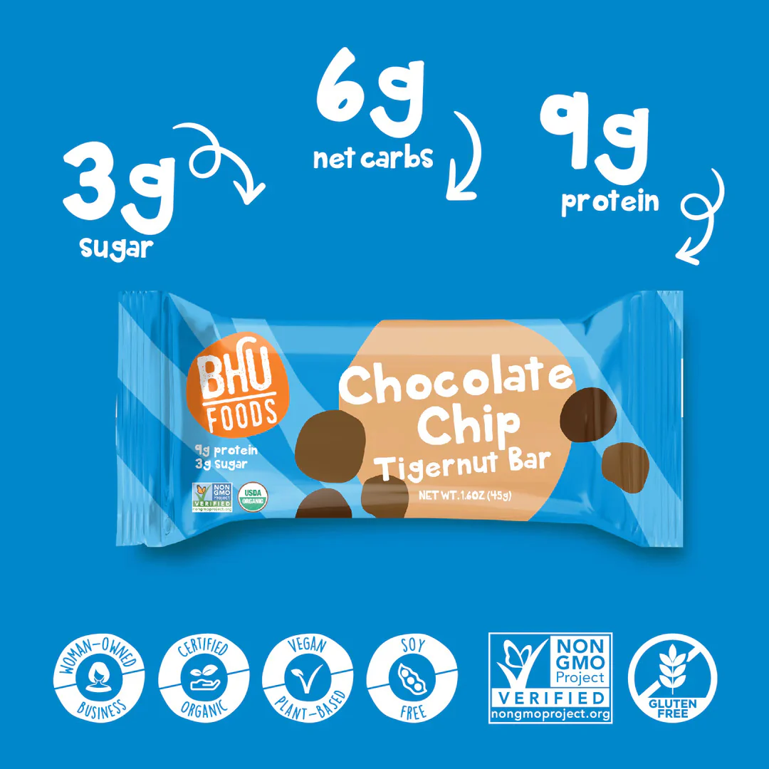 Chocolate Chip Tigernut Bar (12 Pack) - Image 3