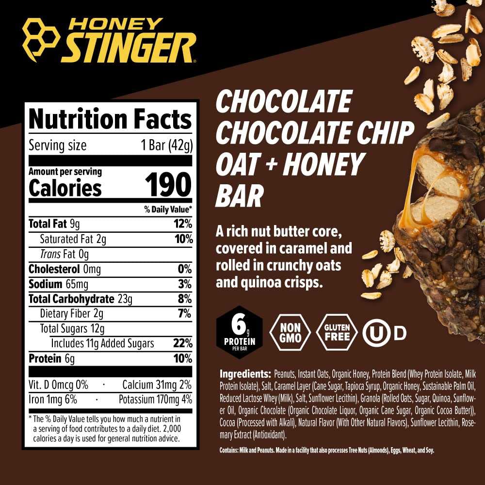 Chocolate Chocolate Chip Oat Honey Bar (12 Pack) - Image 4