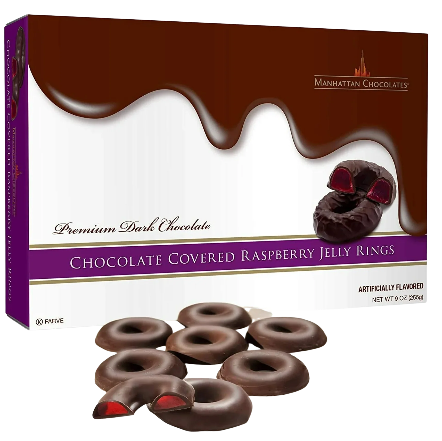 Chocolate Covered Raspberry Jelly Rings
